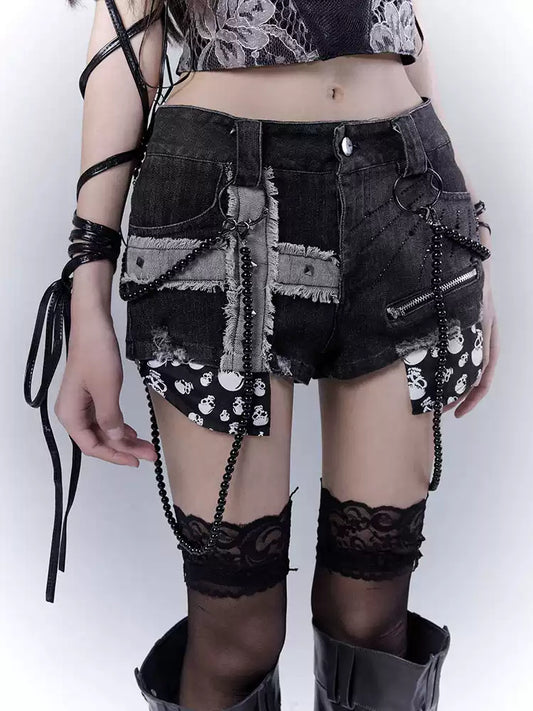 Grunge Rivet Punk Low Waist Jeans