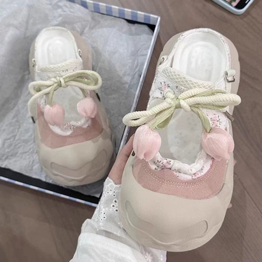 High-Style Autumn Fashion Hollow-Out Lazy Sandals for Women, 2025 Summer Breathable Mesh Casual Sports Shoes