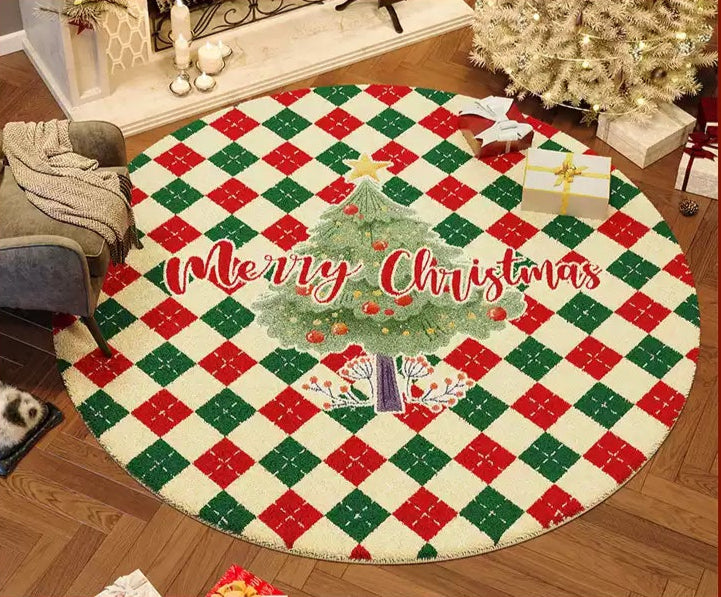 Christmas style round carpet