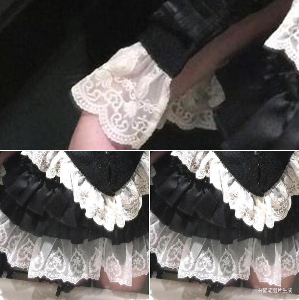 Dark Coquette Castle Swan Lace Spliced Coord