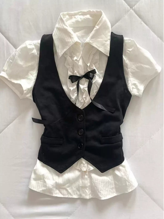 Vintage off-white striped shirt