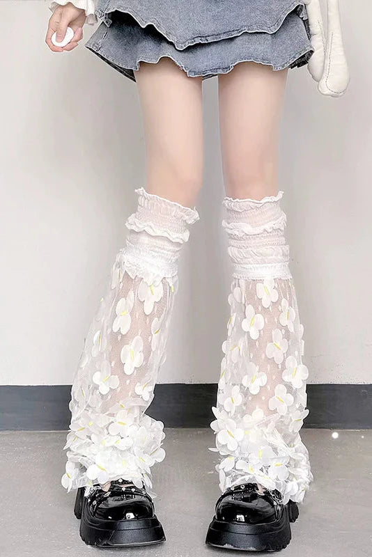 Lace Ruffled Leg Warmers