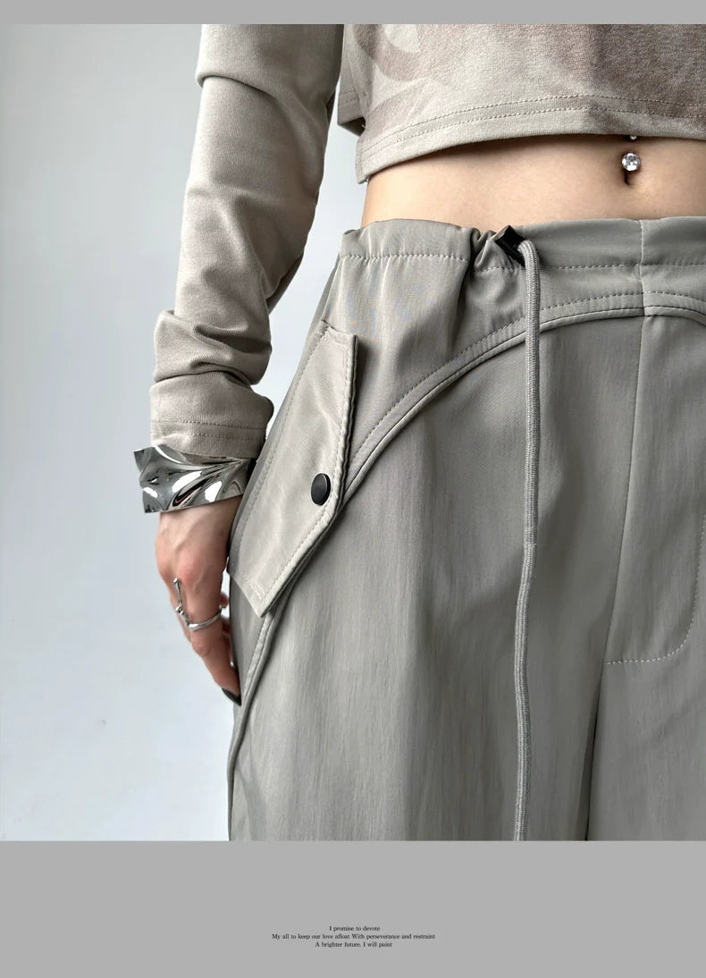 Utility Pocket Wide-Leg Trousers