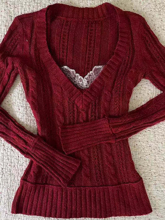 retro red sweater