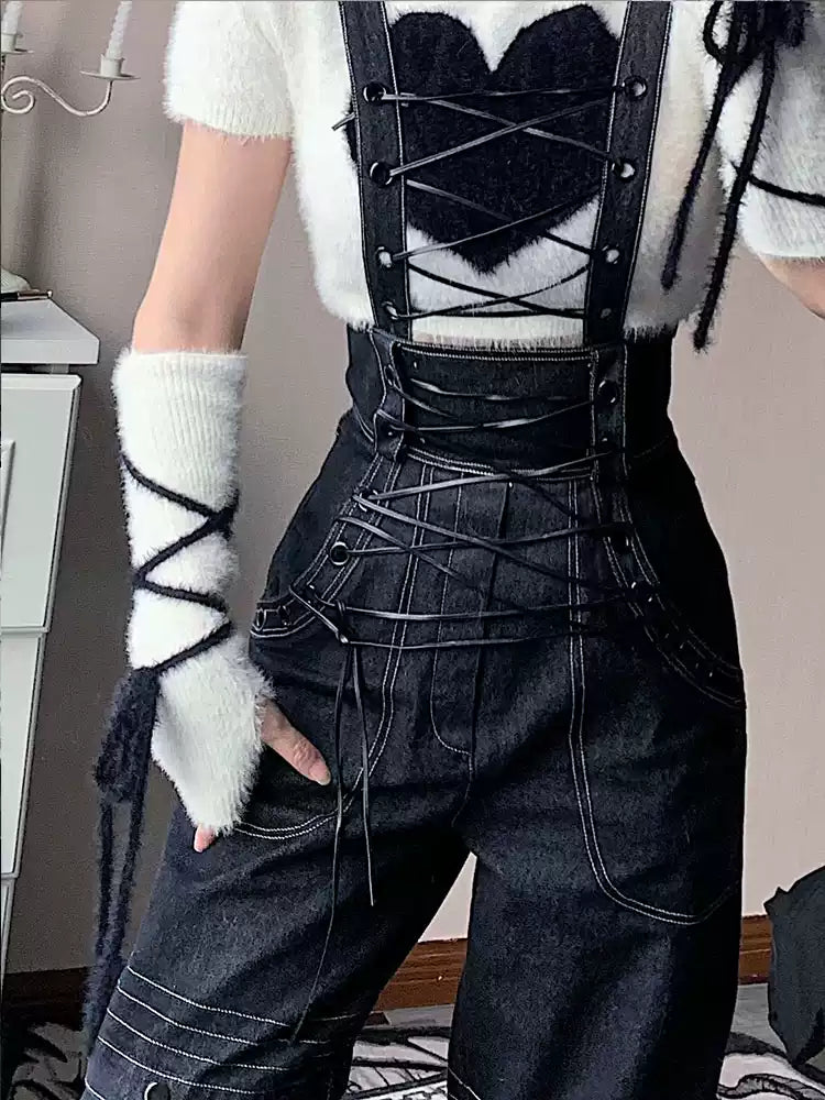 Retro deconstructed streets jeans