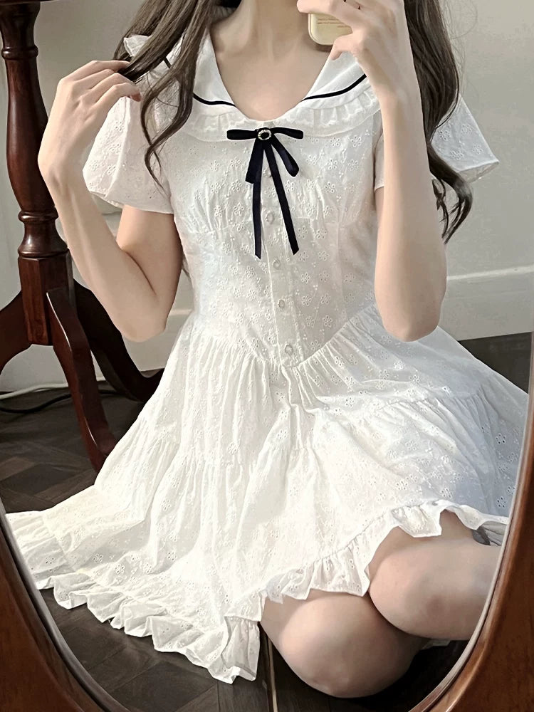 LaLa Sauce Hayakawa Yuki Original Design Lace-Up Dress: Sweet “First Love” Cute Japanese Soft-Girl One-Piece Dress, New Arrival