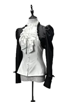 [Pre-order] Dark Gothic Black Short Jacket + White Shirt + Rose Ribbon short jacket Black Only【ショートジャケットのみ】