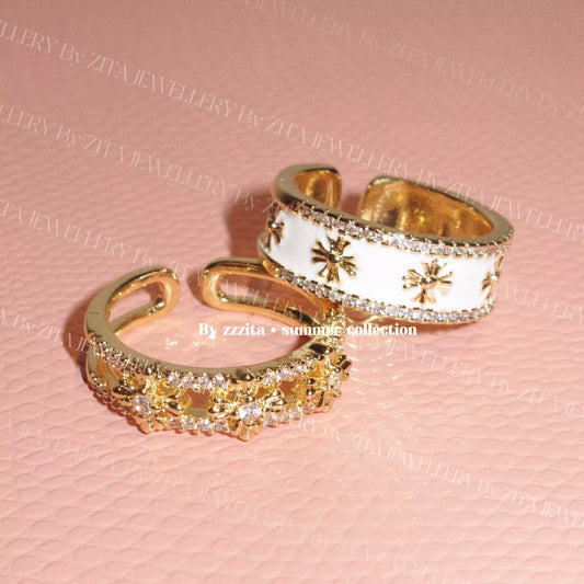 Sparkling Hottie Cross Diamond Ring Set