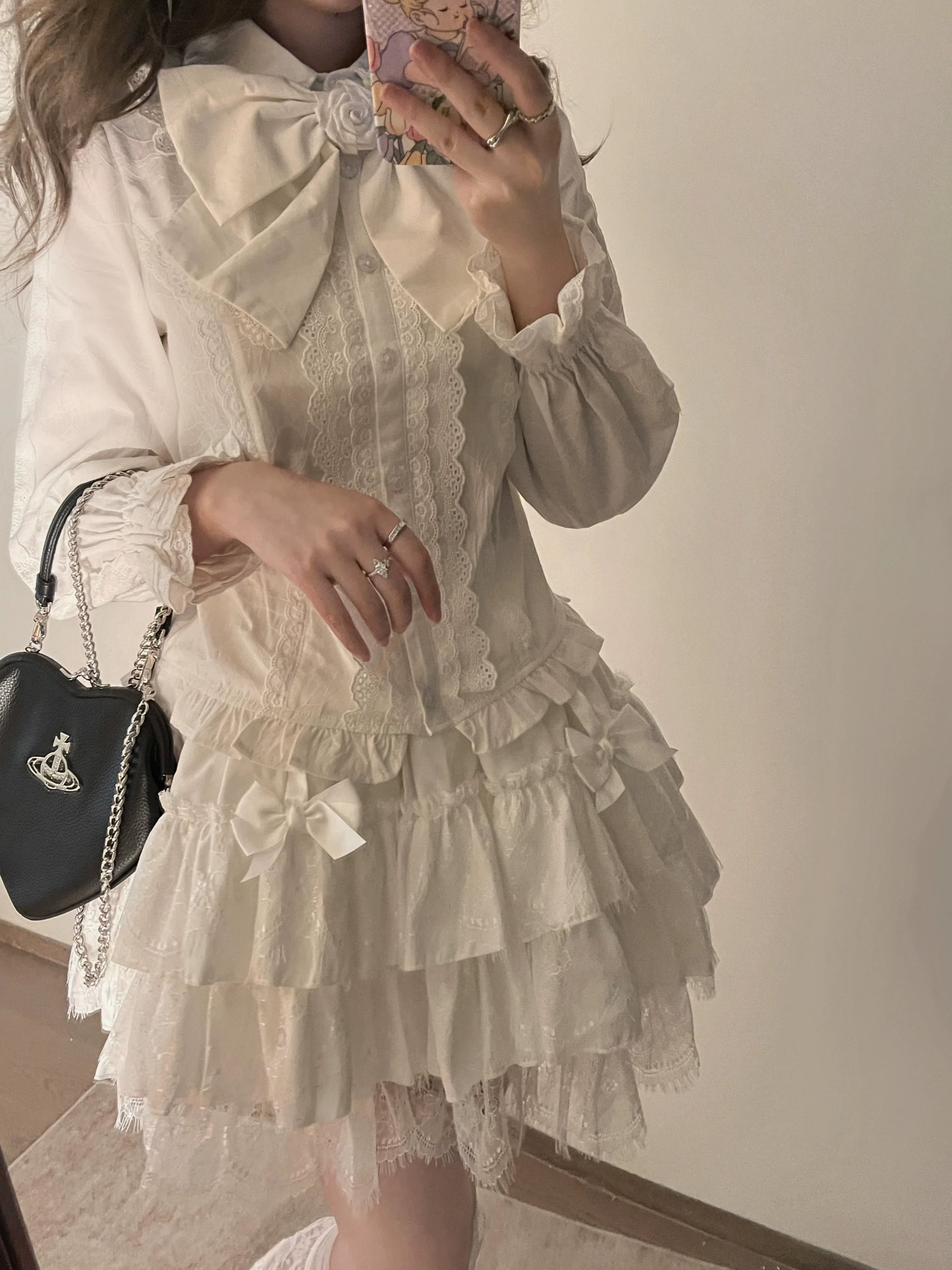 Kawaii Lolita Blouse Soft Girl Bubble Puff Sleeve