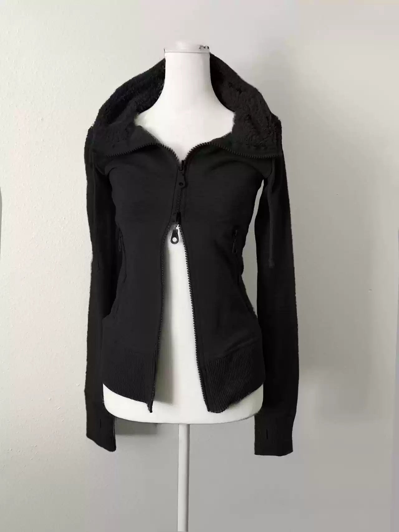 gray lamb wool hooded sweatshirt jacket