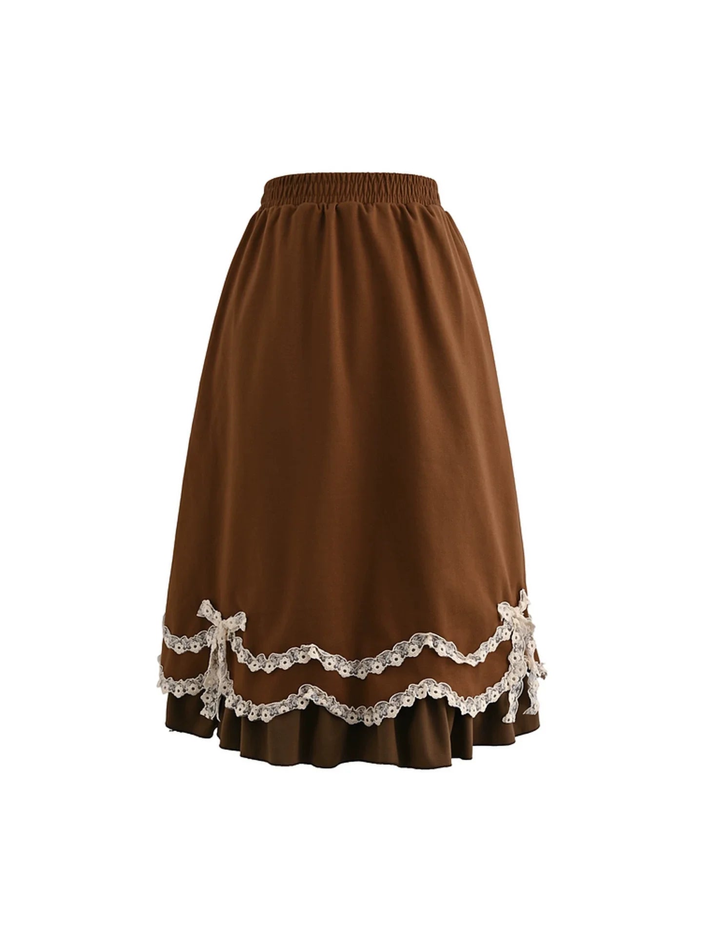Caramel Lace High Waist Skirt