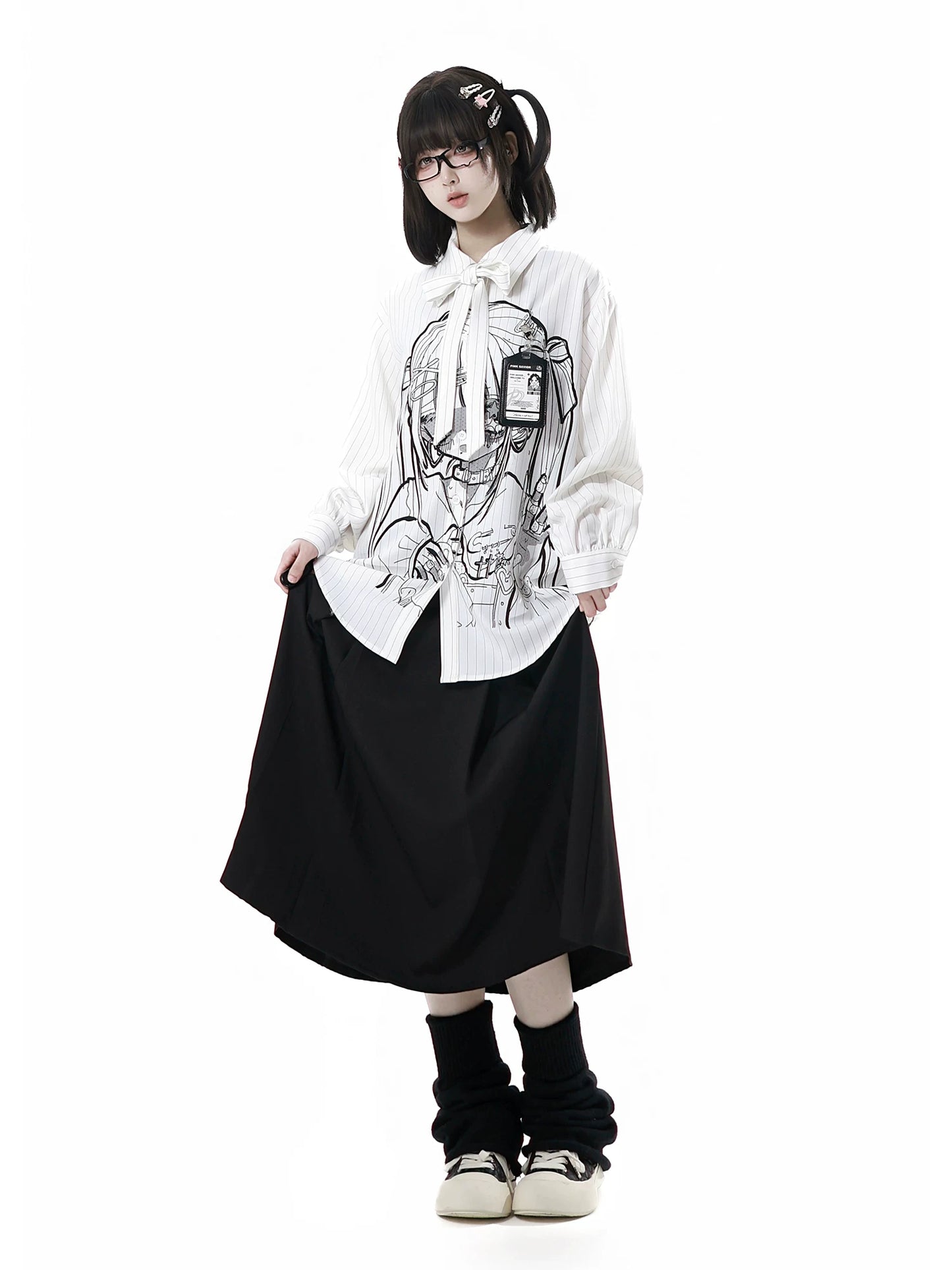 Ready Stock, Ships Fast “Noisy Summer Dream” Oversized All-Over Print Shirt Short Sleeve Summer-Autumn Draping Design Matching Set
