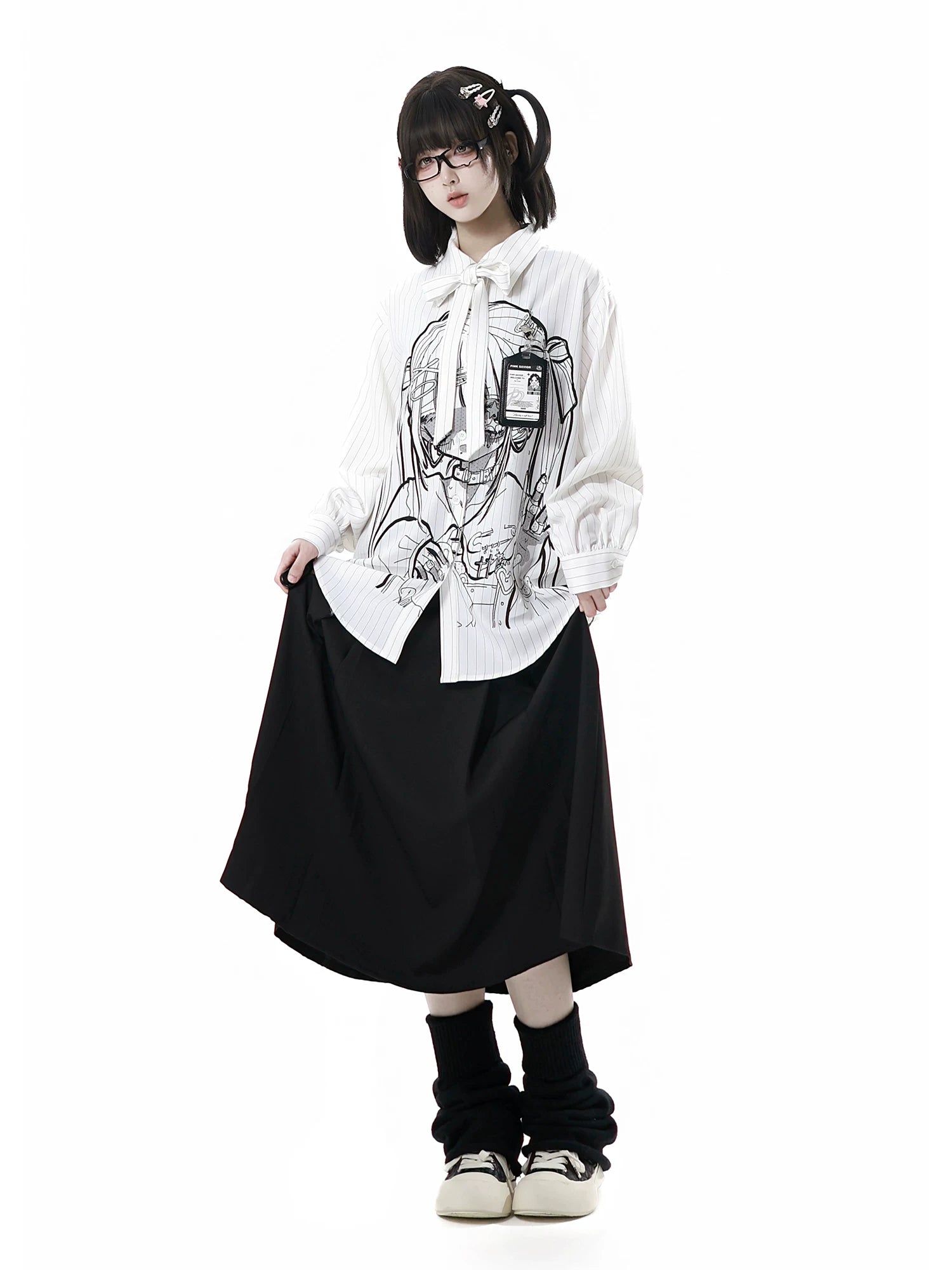 Ready Stock, Ships Fast “Noisy Summer Dream” Oversized All-Over Print Shirt Short Sleeve Summer-Autumn Draping Design Matching Set