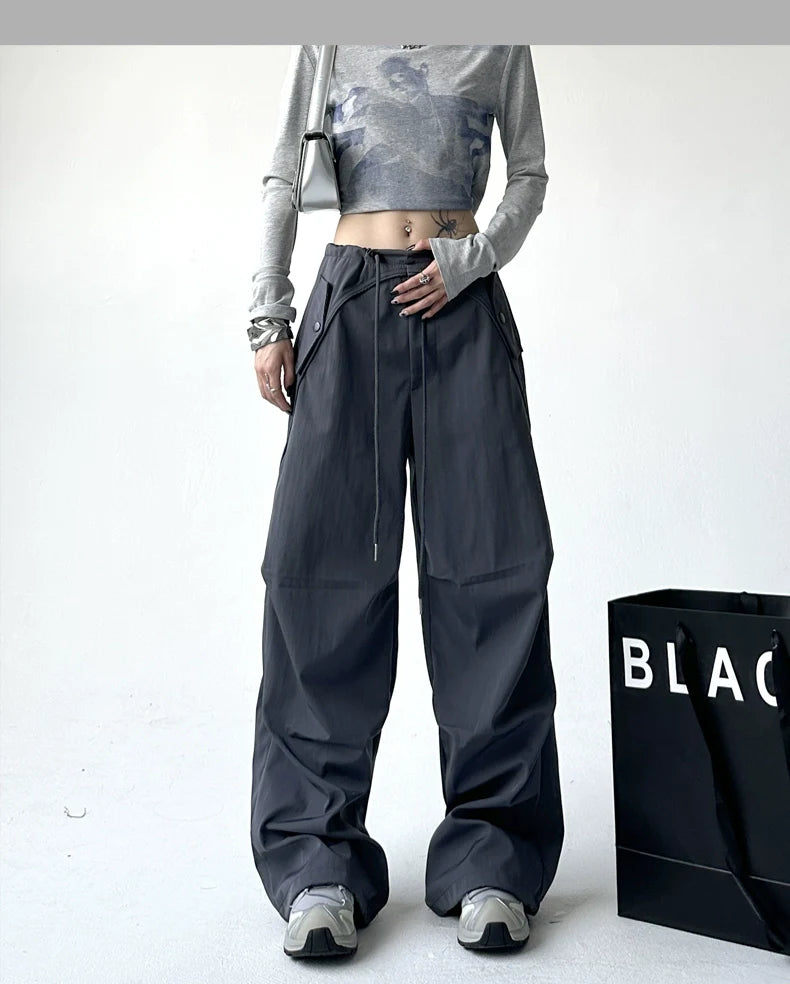 Utility Pocket Wide-Leg Trousers