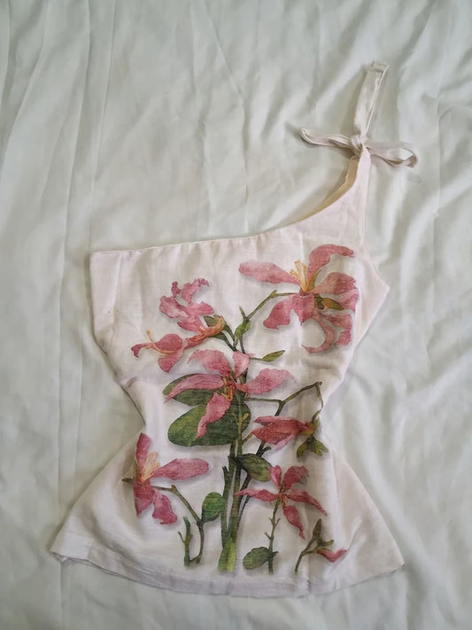 Floral Off-Shoulder Top | Romantic Vintage Summer Cami for Women