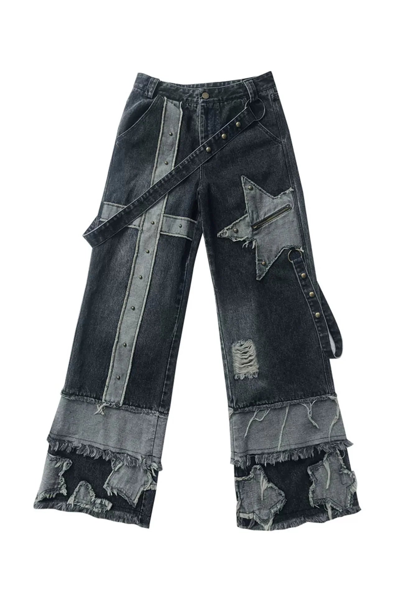 Y2K Design Wide Leg Denim Pants