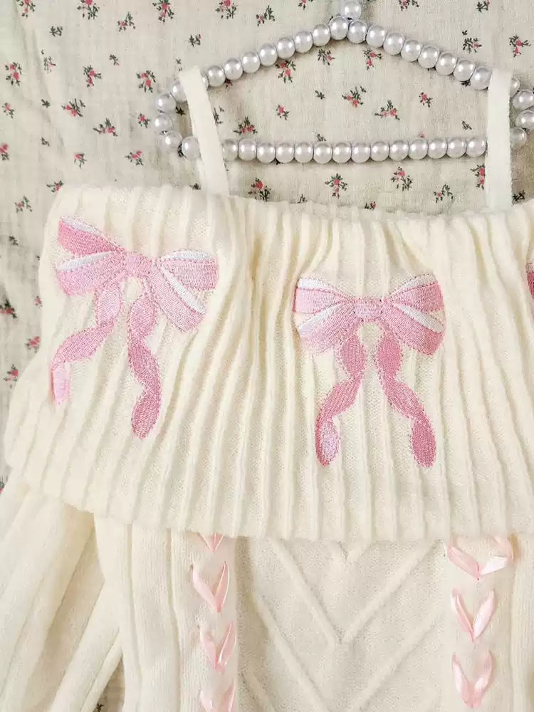 French sweet bow sweater