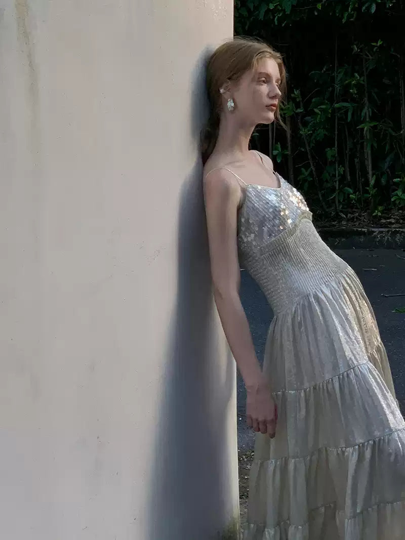 Shimmery Silk Chiffon Dress