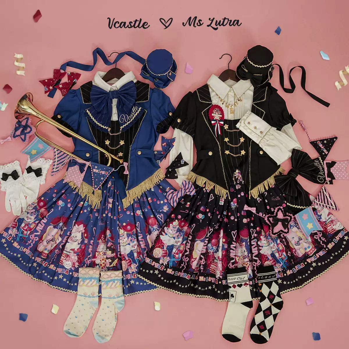 Vacuum Castle Suspender Skirt SK Suit