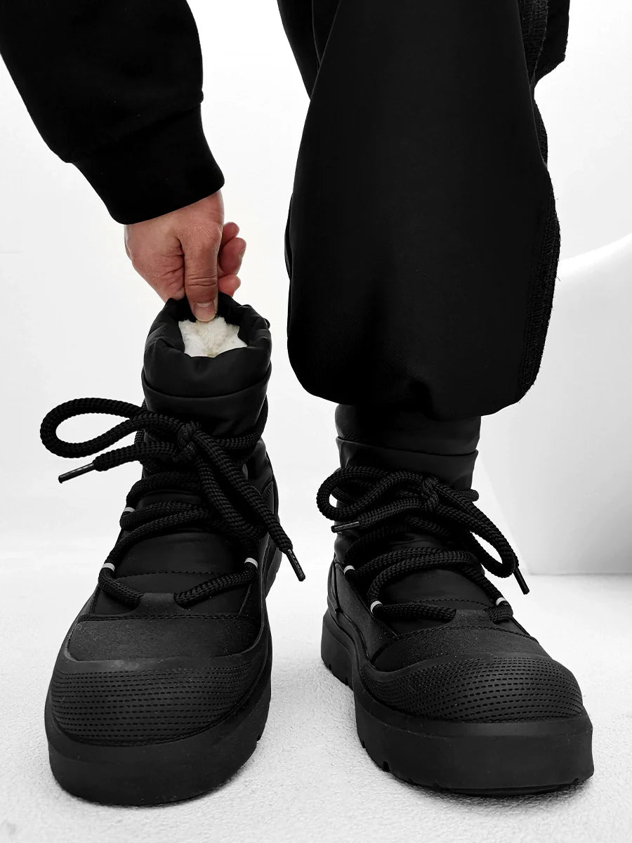 Black Chunky Platform Winter Boots