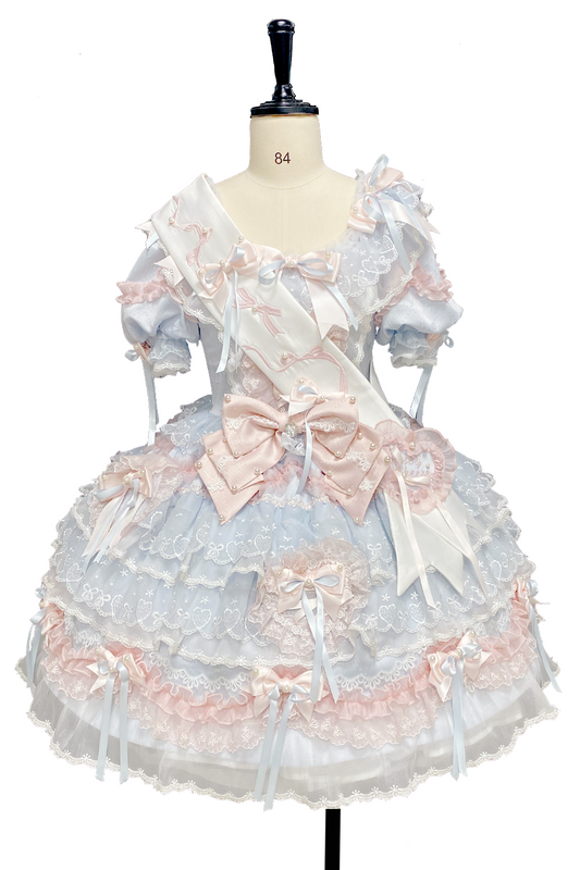 [Pre-order] Mist Blue Romantic Lace Lolita Princess Dress + Set 1/2/3