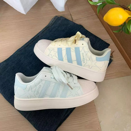 Women’s Breathable Mesh Sneakers, White Chunky Platform “Bread” Shoes, New 2026 Summer Design-Forward Minimal Style Versatile Casual Sneakers