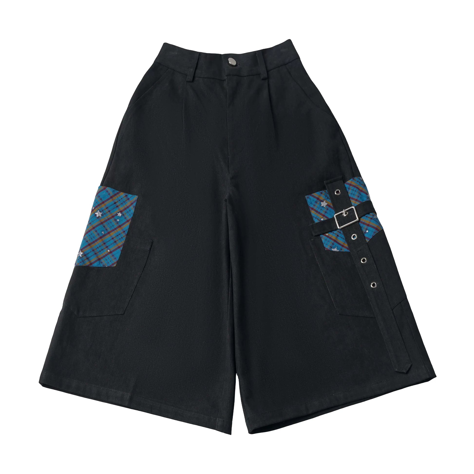 Ships Now【Miexing Story】Custom Color-Block Blue-White Little Lamb Star Pattern Starry Fabric Casual Bottoms