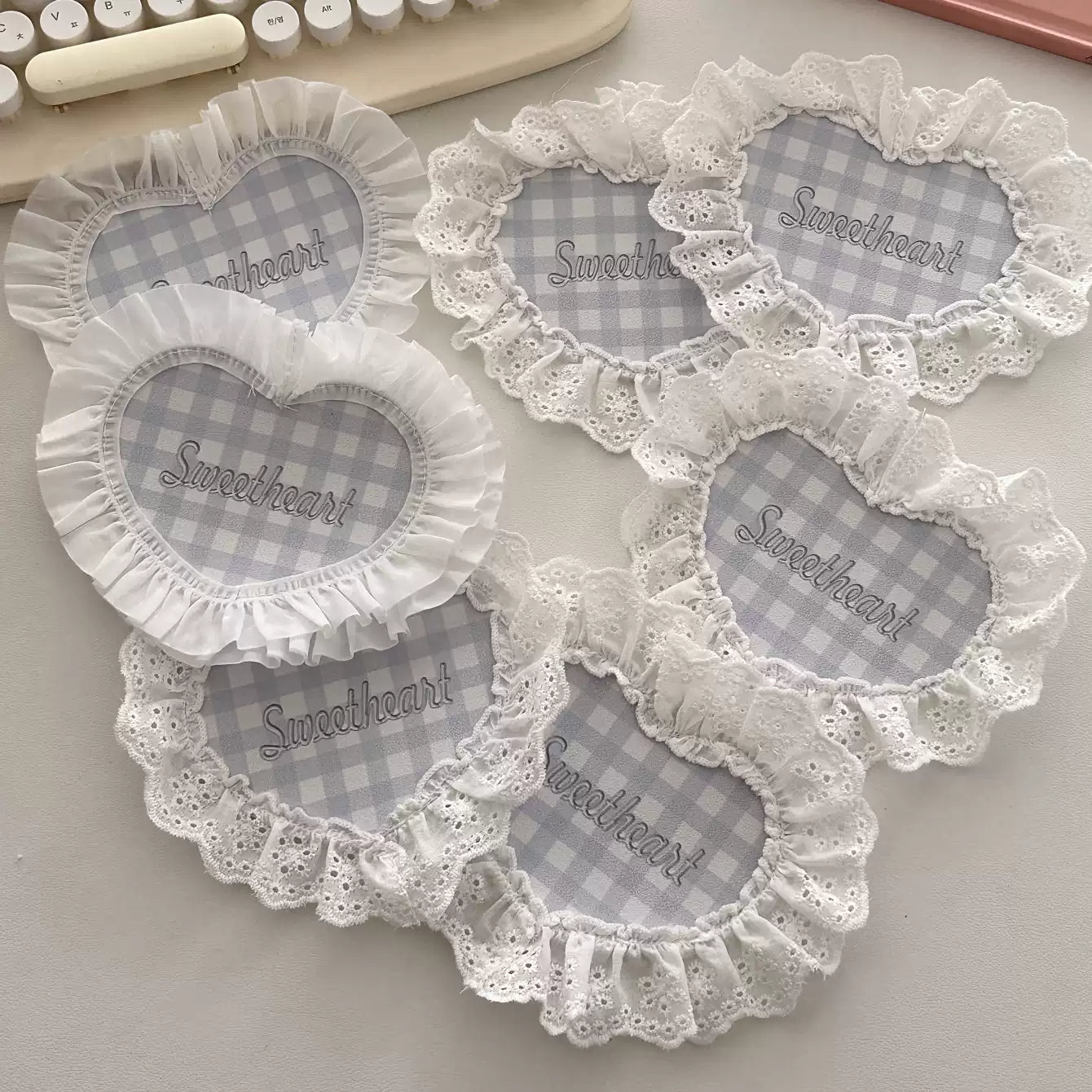 Ins plaid lace coaster