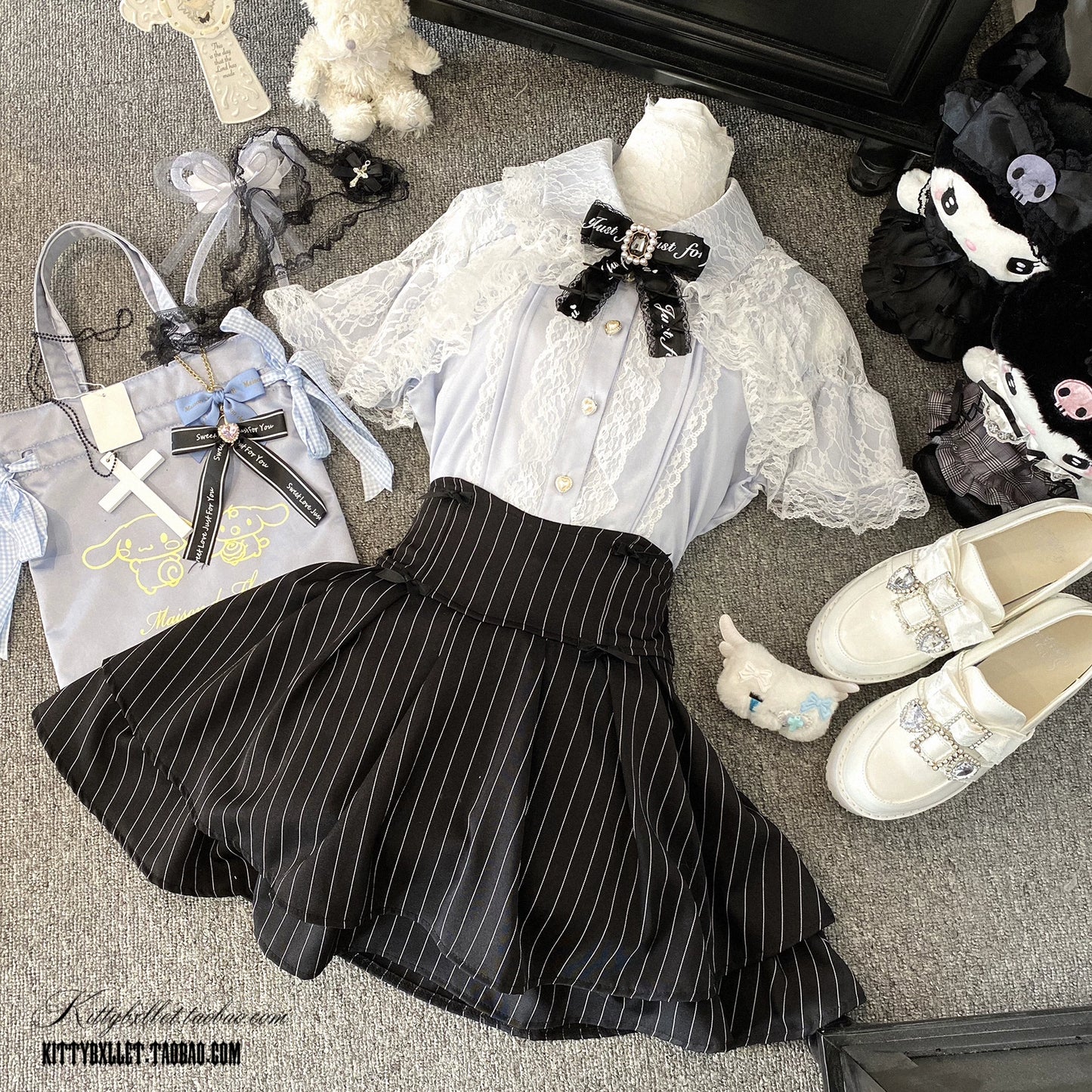 KittyBxllet Original “Love Princess Xin Sha / Short Sleeve” Lace Crop Top Shirt