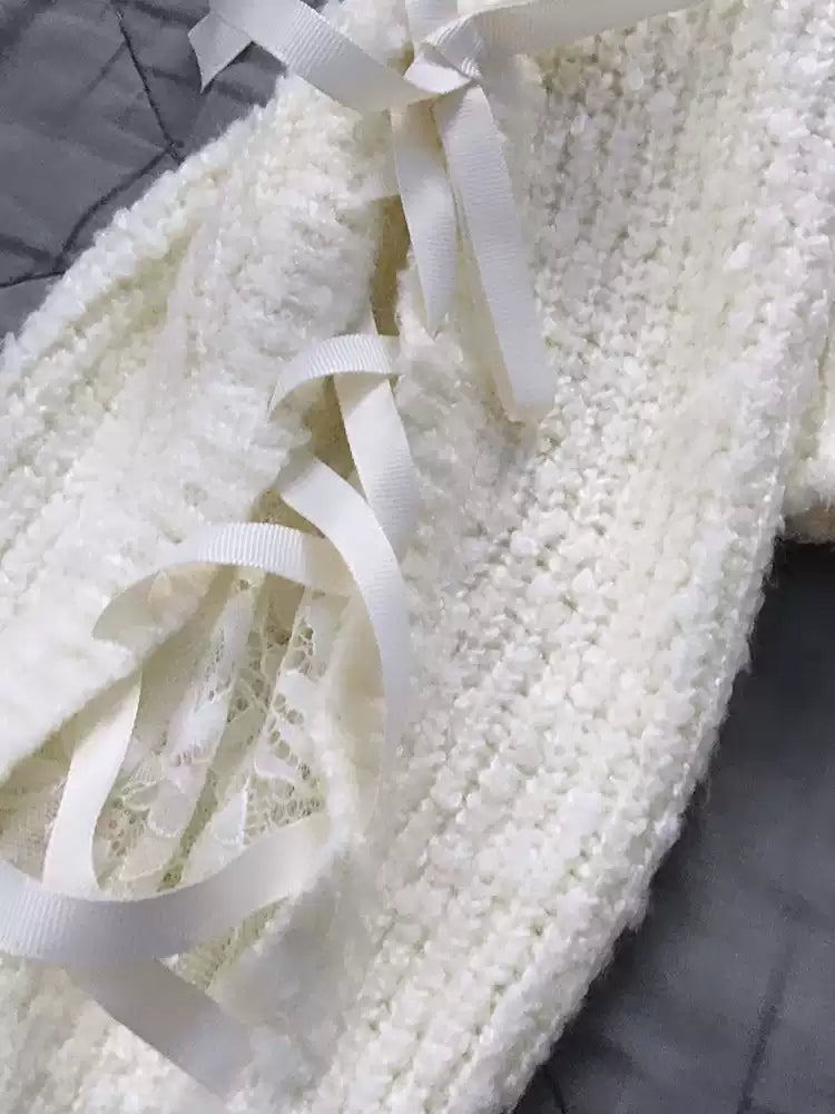 French Bows White Sweater