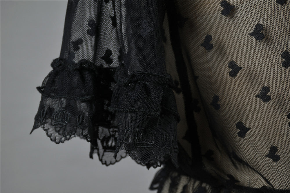 Niu Niu~Plus Size Lolita Shirt Lace Mesh Blouse