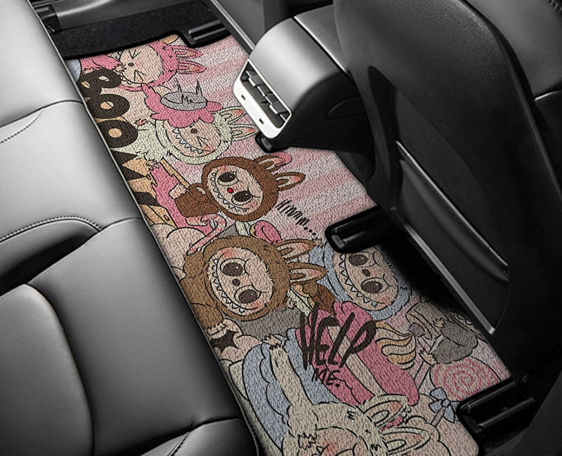 cartoon silk circle rear car floor mat