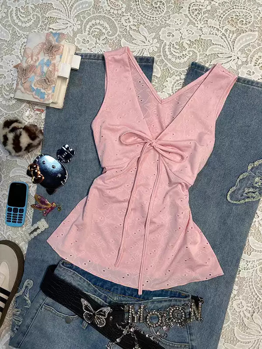 pink bow camisole