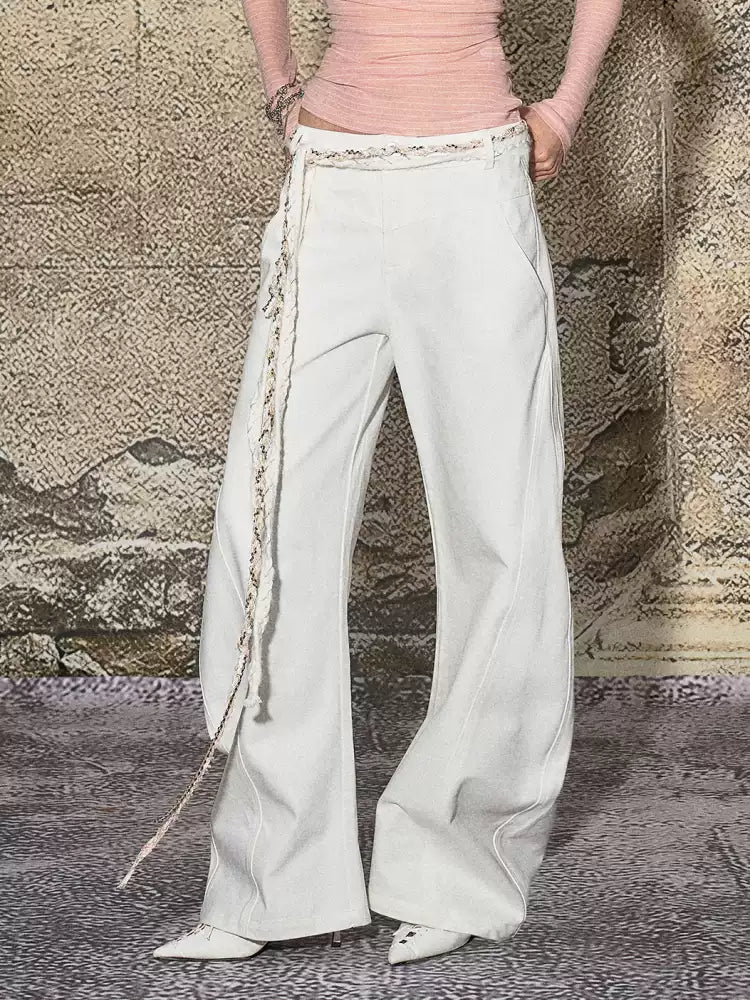 High Street Loose White Jeans