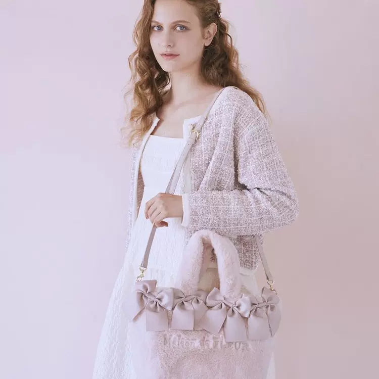 Plush Bunny Crossbody Bag | Cute Bow Detail Rabbit Bag for Women