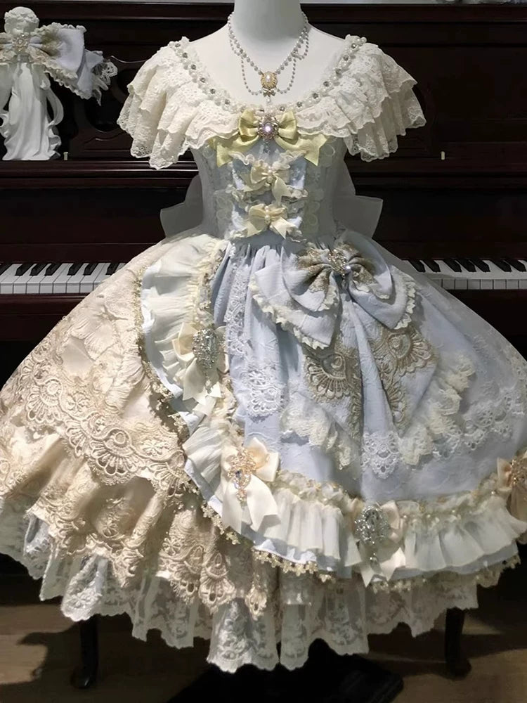 Everlasting Cute & Luxurious Elegant Lolita Dress Heart Evening Gown for Women, Birthday Celebration Princess Dress, Lolita