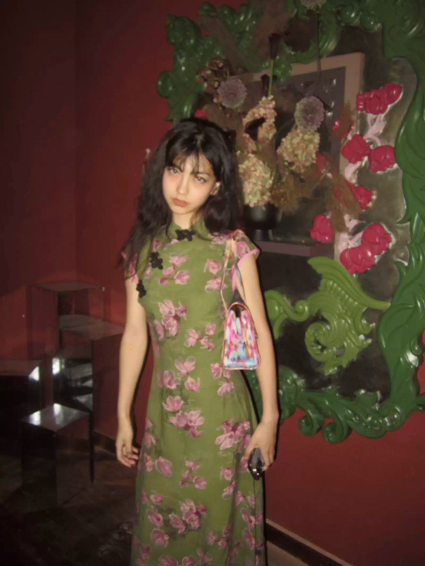 Chinese Style Diagonal Cheongsam Dress