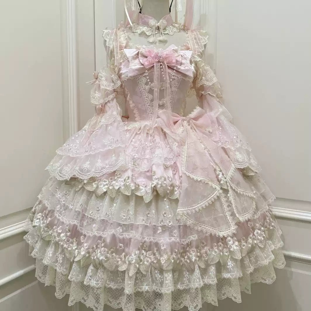 Pink Mesh Lace Princess Lolita Dress
