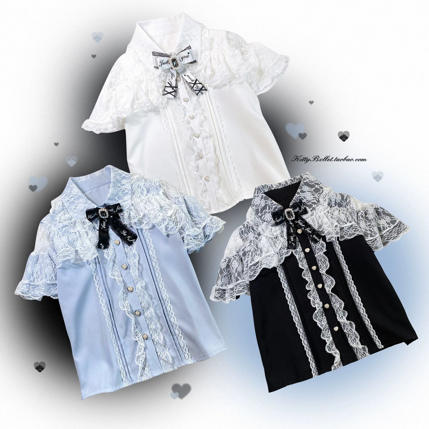 KittyBxllet Original “Love Princess Xin Sha / Short Sleeve” Lace Crop Top Shirt