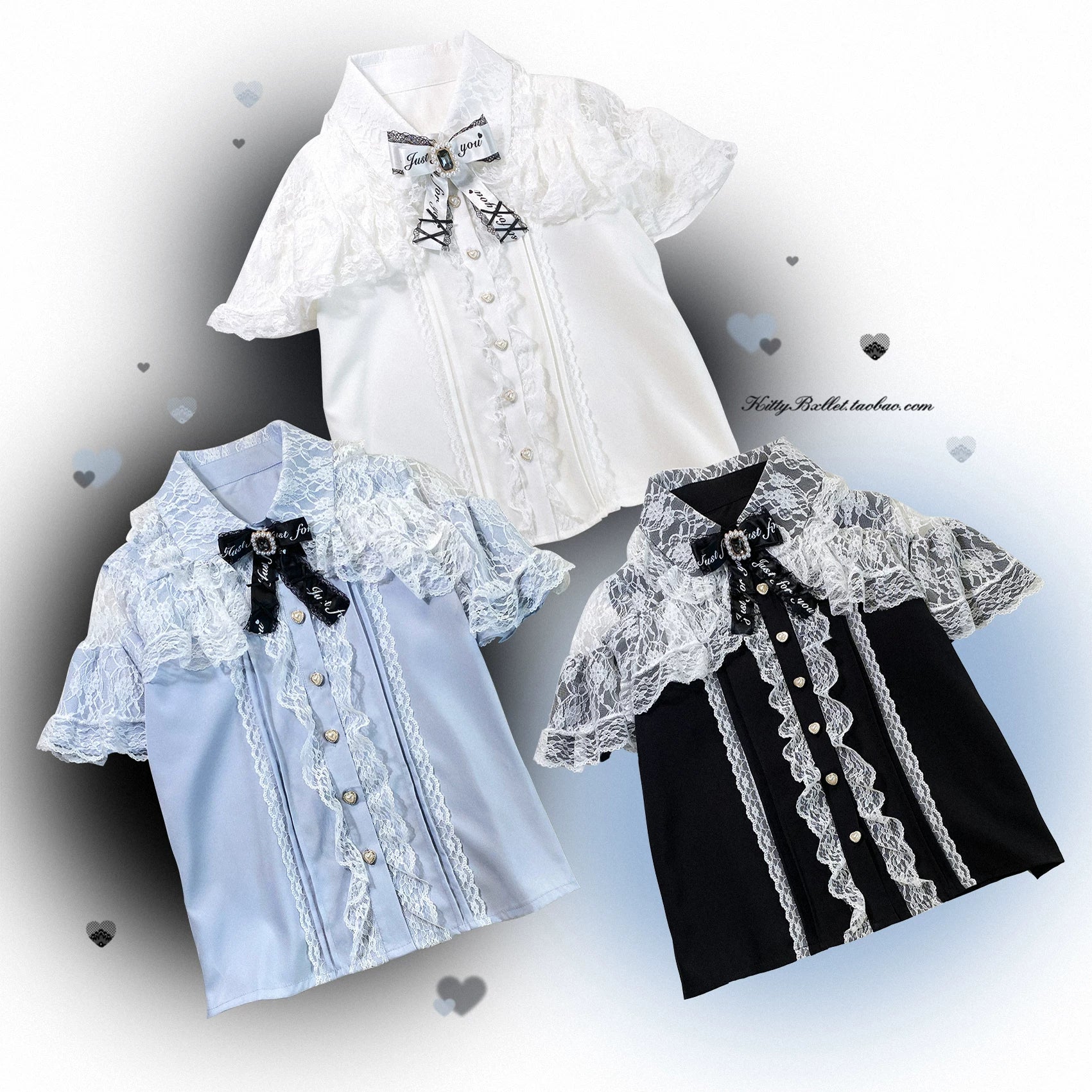 KittyBxllet Original “Love Princess Xin Sha / Short Sleeve” Lace Crop Top Shirt