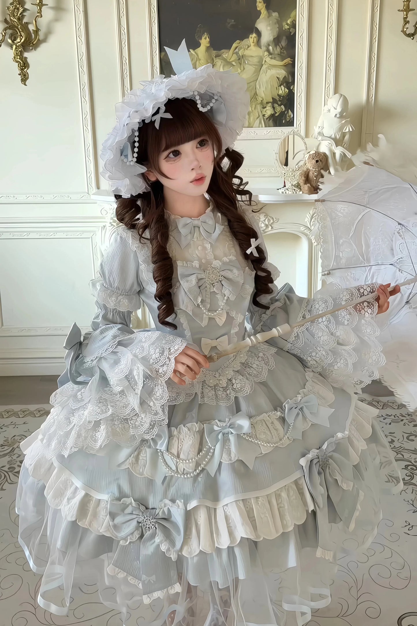 [February 8 Reservation Deadline]Pink Blue Tiered Lace Ribbon Princess Series Accessories