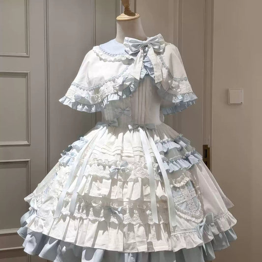 Blue&White Doll Sweet Lolita Dress