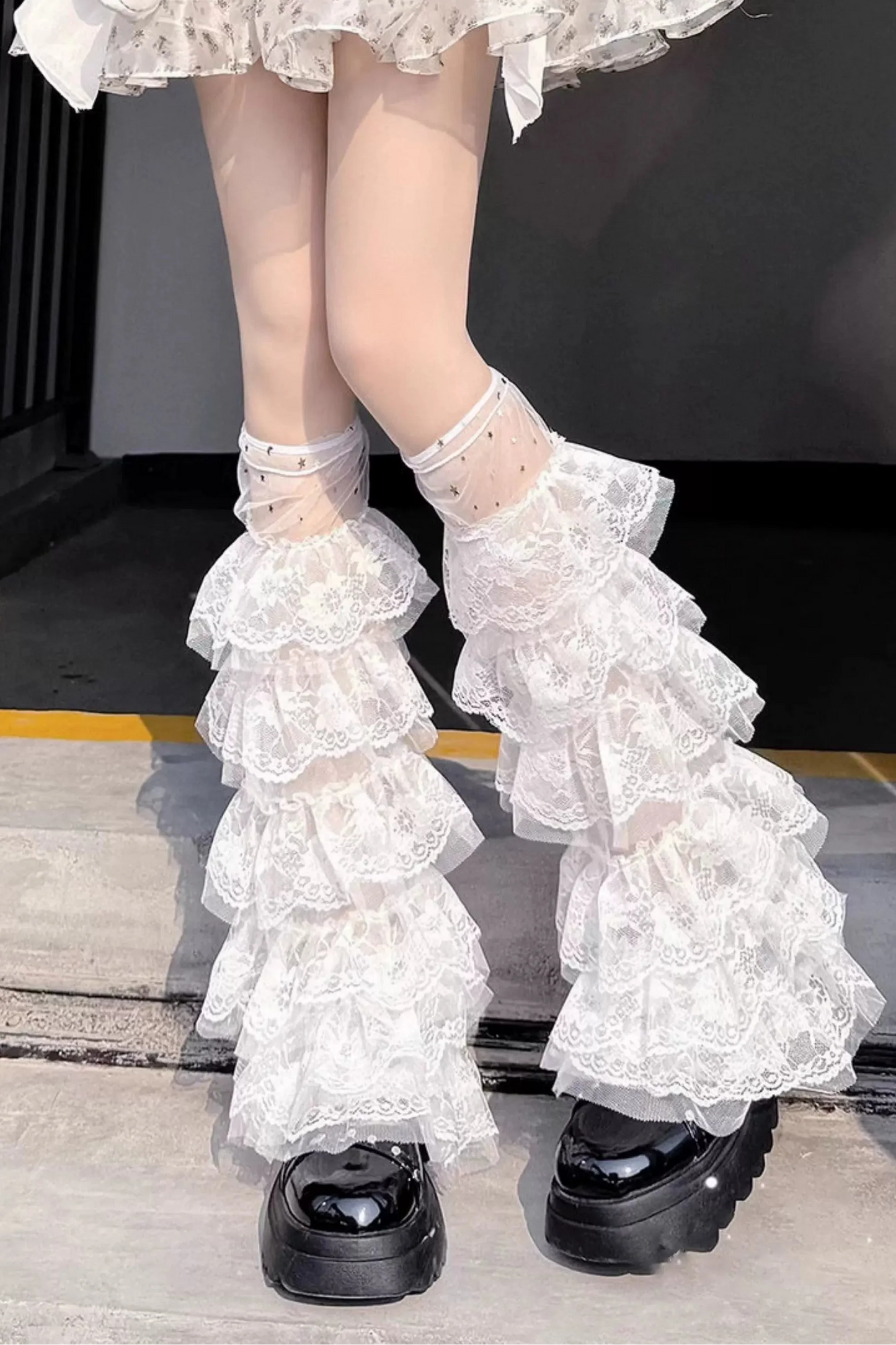 Lace Ruffled Leg Warmers