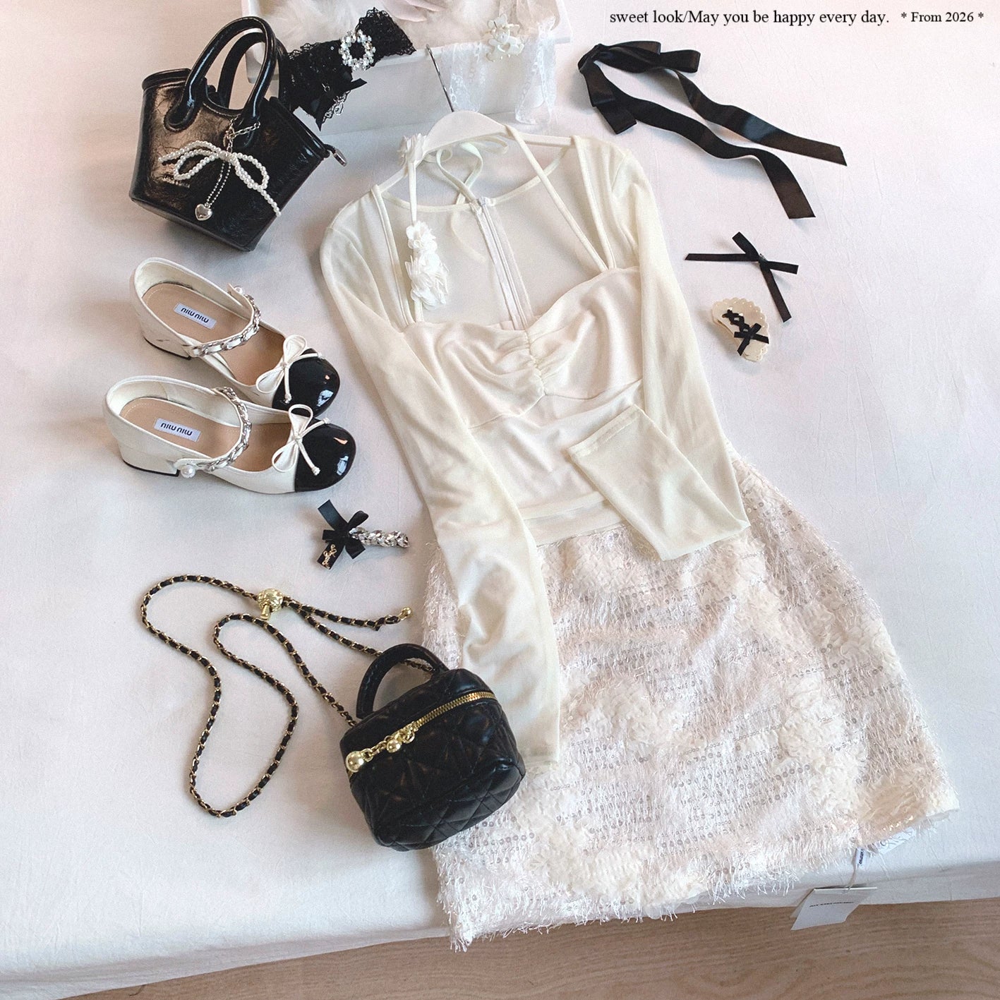 Last-Stock Joykik* Soft, Stretchy Mesh Tulle “Pure Desire” Square-Neck Halter Tassel Fitted Dress
