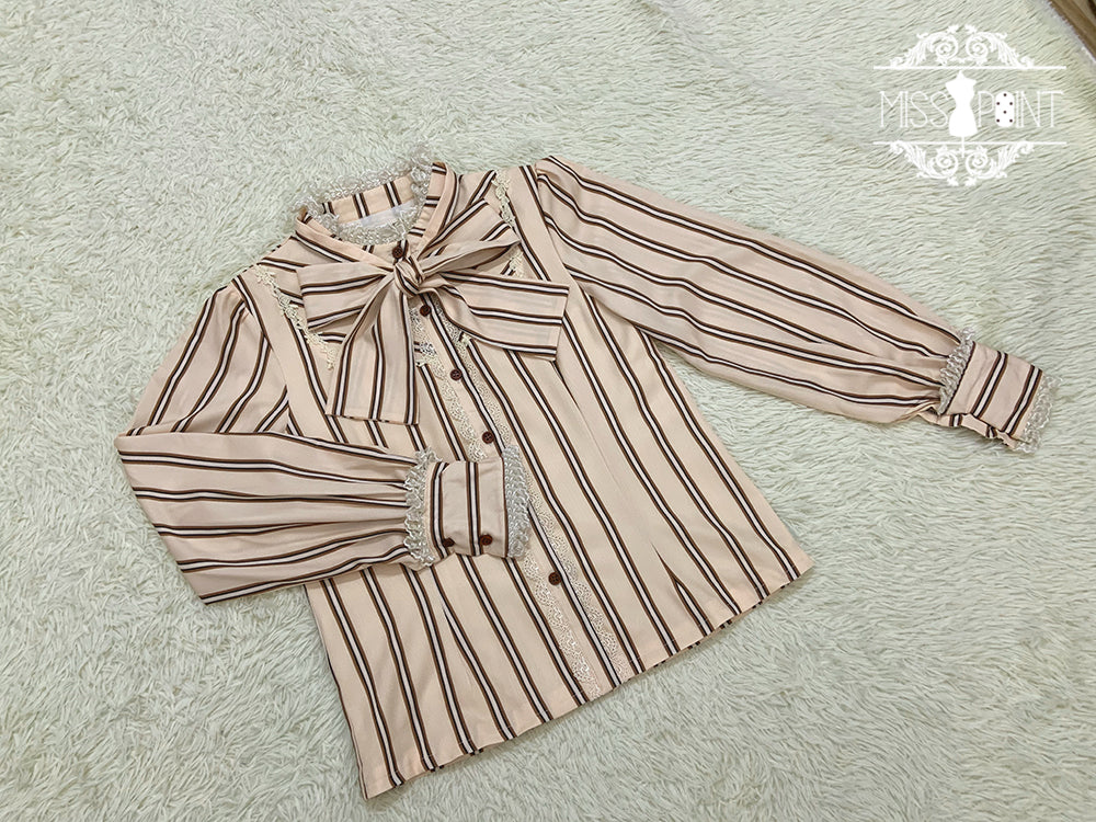 Chocolate Daily Light Sweet Stripe Lolita Blouse