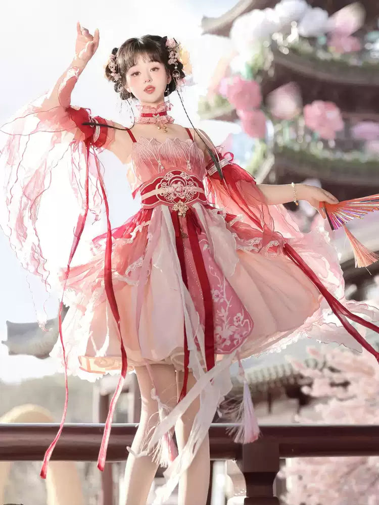 JSK embroidered girdle feather lolita dress