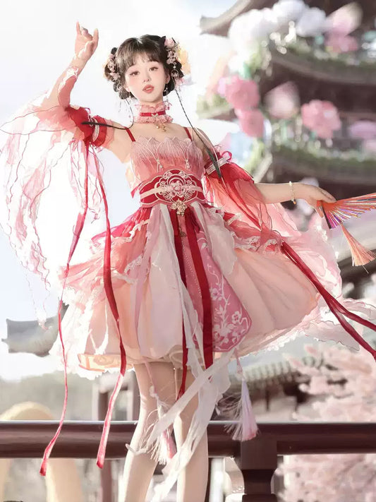 JSK embroidered girdle feather lolita dress