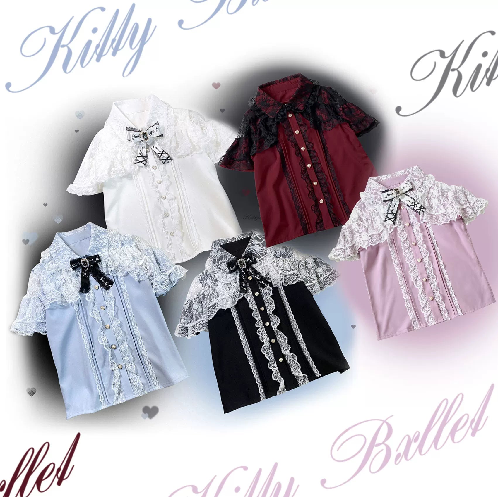 KittyBxllet Original “Love Princess Xin Sha / Short Sleeve” Lace Crop Top Shirt
