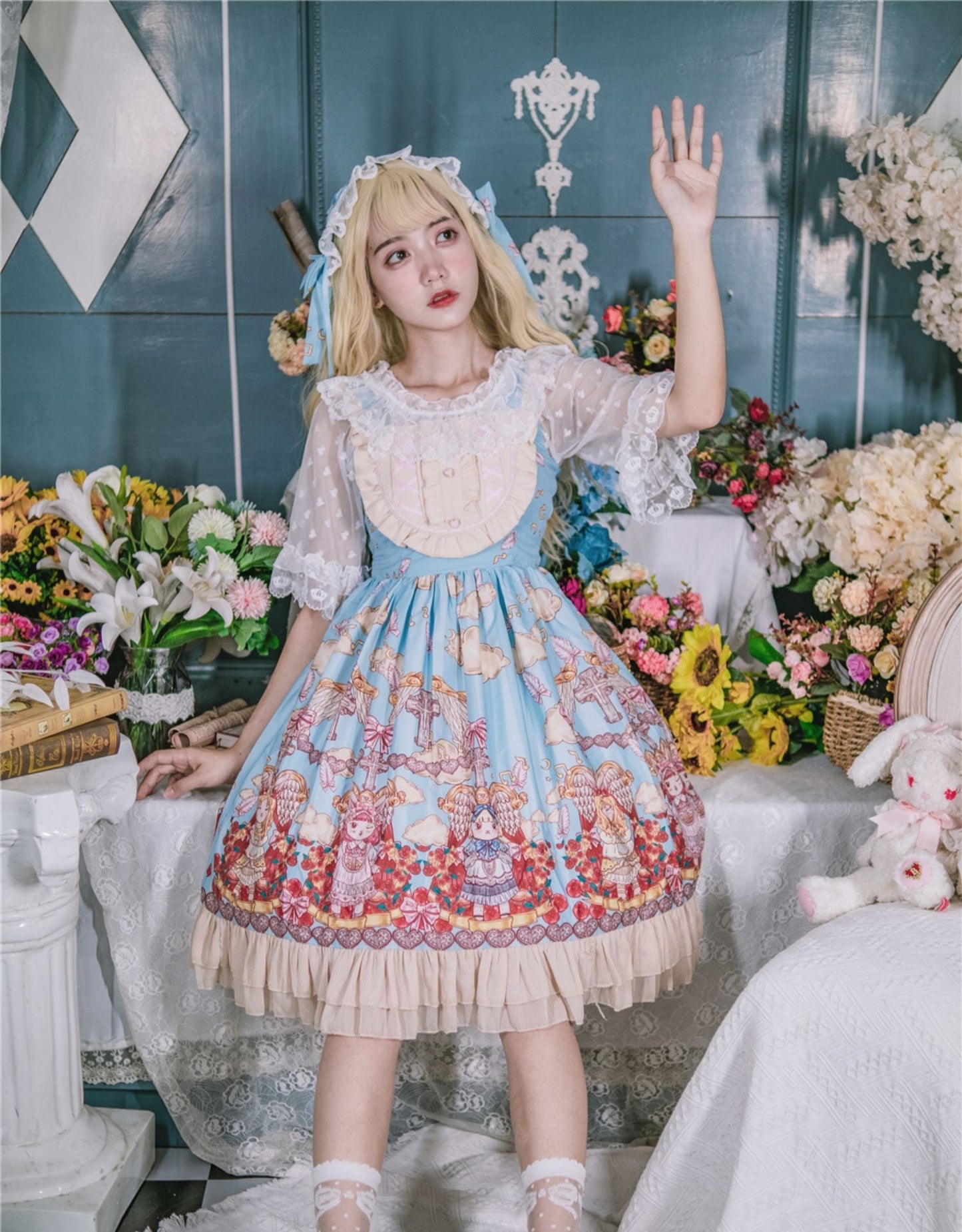 Plus Size Lolita Shirt Lace Mesh Blouse