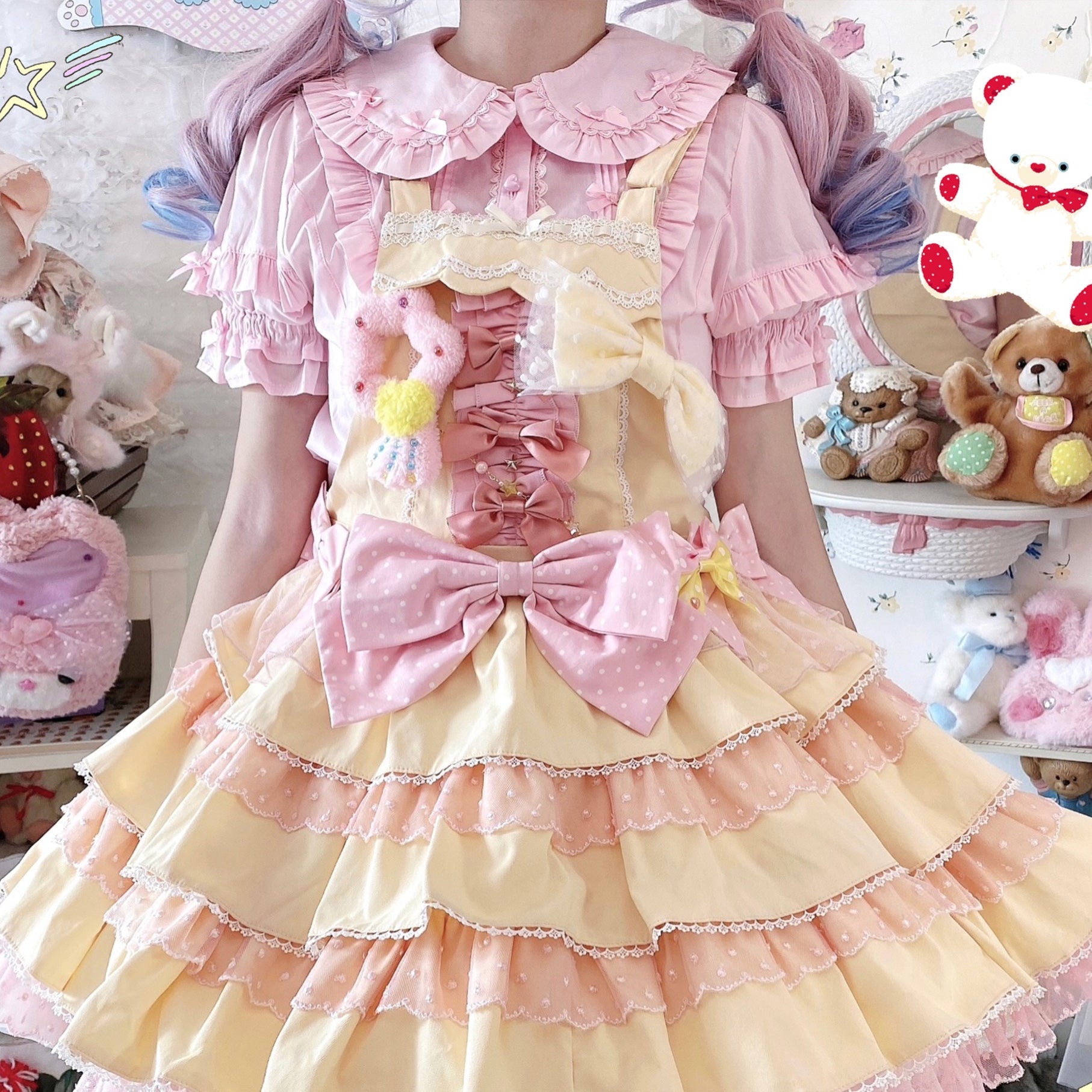 Kawaii Lolita Shirt Soft Girl Short-sleeved